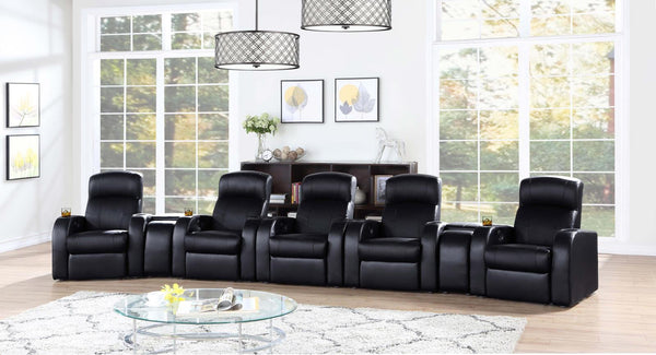 Cyrus Home Theater Collection - Black - 7 Pc 5-seater Home Theater-Washburn's Home Furnishings