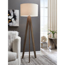 Dallson - Dark Gray - Wood Floor Lamp (1/cn)-Washburn's Home Furnishings