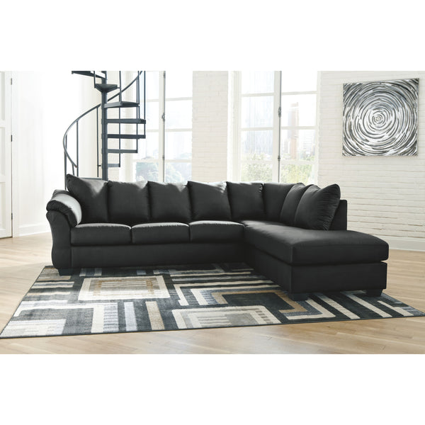 Darcy - Black - Left Arm Facing Sofa 2 Pc Sectional-Washburn's Home Furnishings