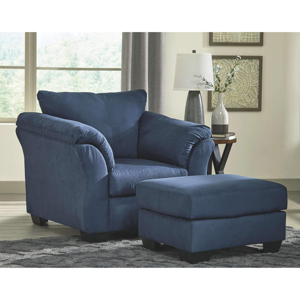 Darcy - Blue - 2 Pc. - Chair With Ottoman-Washburn's Home Furnishings