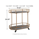 Daymont - Gold Finish - Bar Cart-Washburn's Home Furnishings