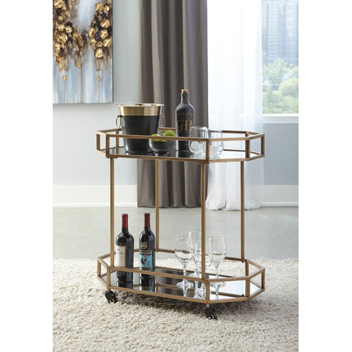 Daymont - Gold Finish - Bar Cart-Washburn's Home Furnishings