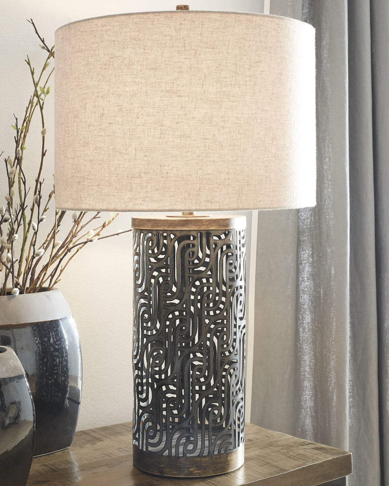 Dayo - Gray/gold Finish - Metal Table Lamp (1/cn)-Washburn's Home Furnishings