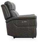 Dendron - Charcoal - Reclining Power Loveseat-Washburn's Home Furnishings