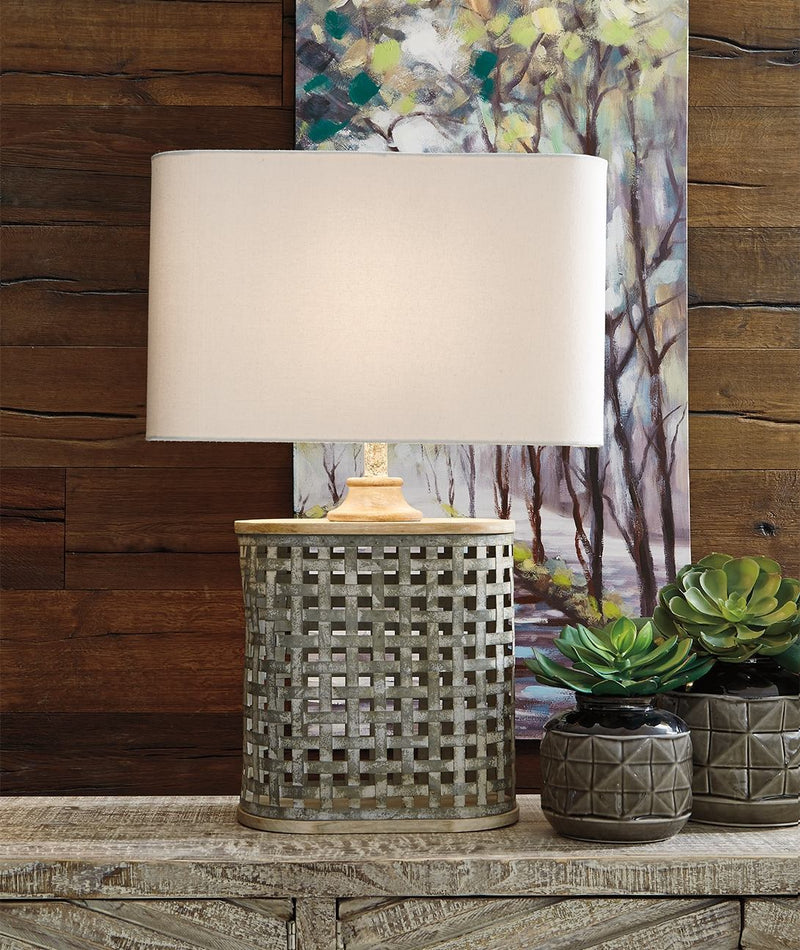 Deondra - Gray - Metal Table Lamp (1/cn)-Washburn's Home Furnishings
