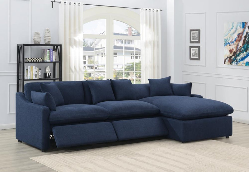 Destino - Midnight Blue - 3pc Power Sectional-Washburn's Home Furnishings