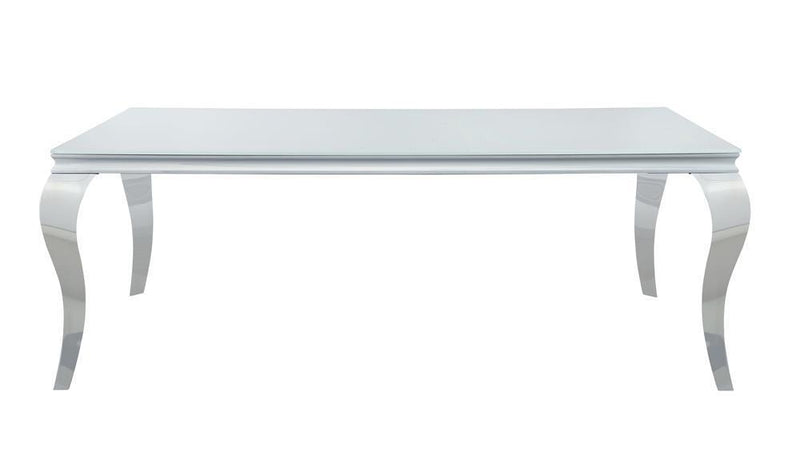 Dining Table - White - 29.5 - Metal And Glass-Washburn's Home Furnishings