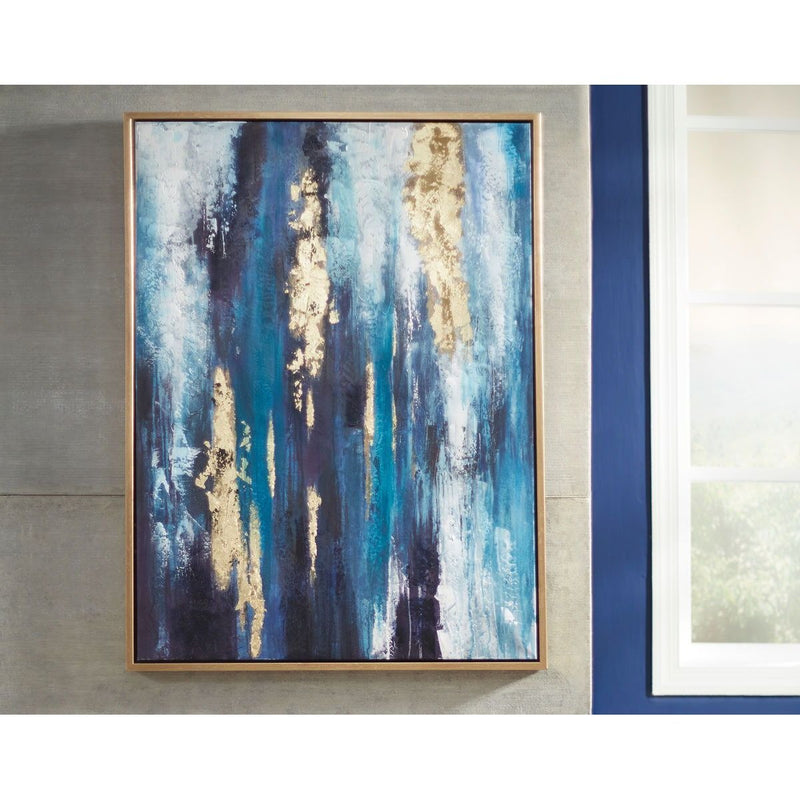 Dinorah - Teal Blue - Wall Art-Washburn's Home Furnishings