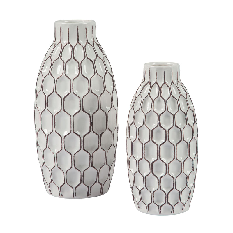 Dionna - White - Vase Set (2/cn)-Washburn's Home Furnishings