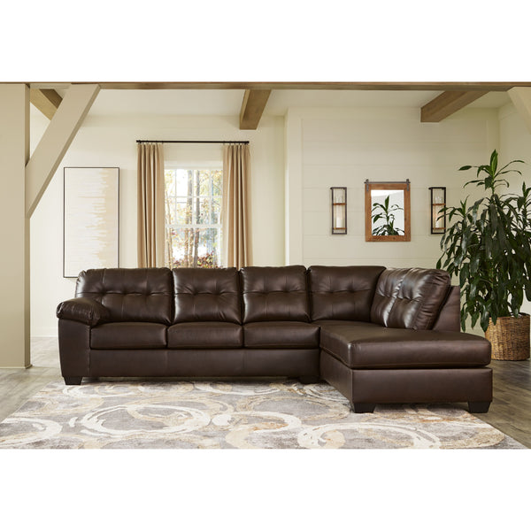 Donlen - Chocolate - Left Arm Facing Sofa 2 Pc Sectional-Washburn's Home Furnishings