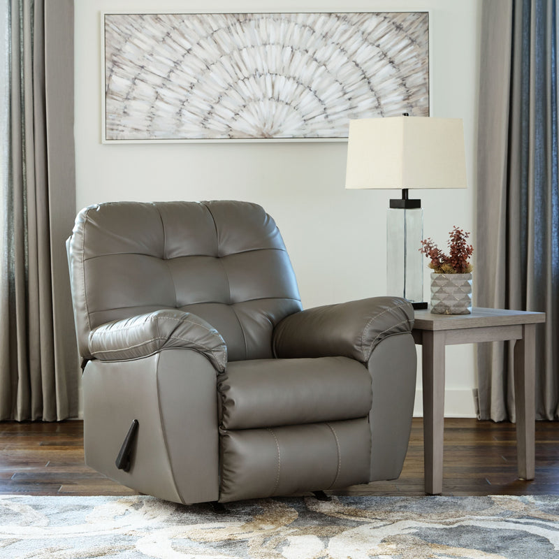 Donlen - Gray - Rocker Recliner-Washburn's Home Furnishings