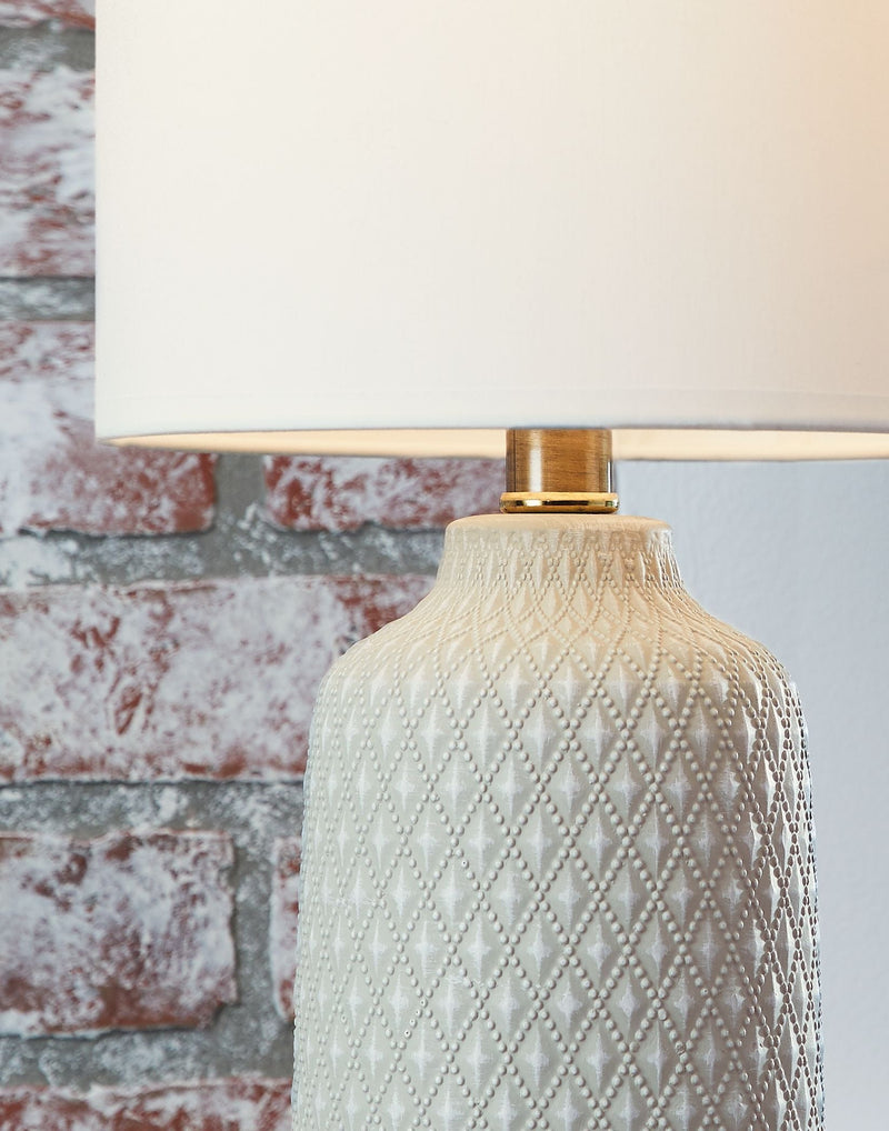 Donnford - Gray - Ceramic Table Lamp (1/cn)-Washburn's Home Furnishings