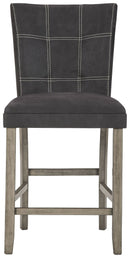 Dontally - Black / Gray - Upholstered Barstool (2/cn)-Washburn's Home Furnishings