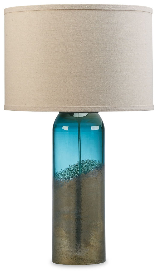 Dorahton - Teal - Glass Table Lamp (1/cn)-Washburn's Home Furnishings