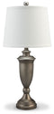 Doraley - Antique Silver Finish - Metal Table Lamp (2/cn)-Washburn's Home Furnishings