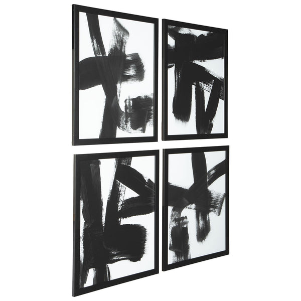 Doro - Black/white - Wall Art Set (4/cn)-Washburn's Home Furnishings