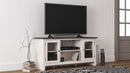 Dorrinson - White / Black / Gray - 2 Pc. - 60" Tv Stand With Faux Firebrick Fireplace Insert-Washburn's Home Furnishings