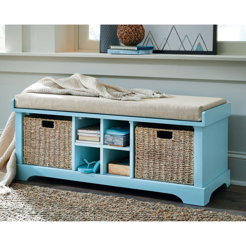 Dowdy - Teal - Storage Bench-Washburn's Home Furnishings