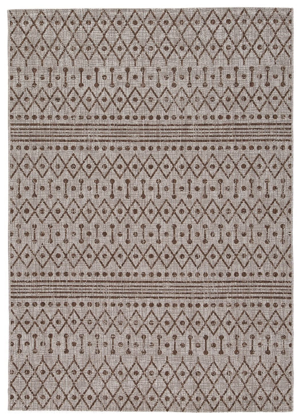 Dubot - Tan/brown/white - Medium Rug-Washburn's Home Furnishings