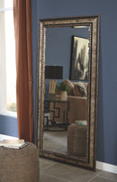 Dulal - Antique Silver Finish - Floor Mirror-Washburn's Home Furnishings