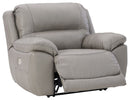 Dunleith - Gray - Zero Wall Recliner W/pwr Hdrst-Washburn's Home Furnishings