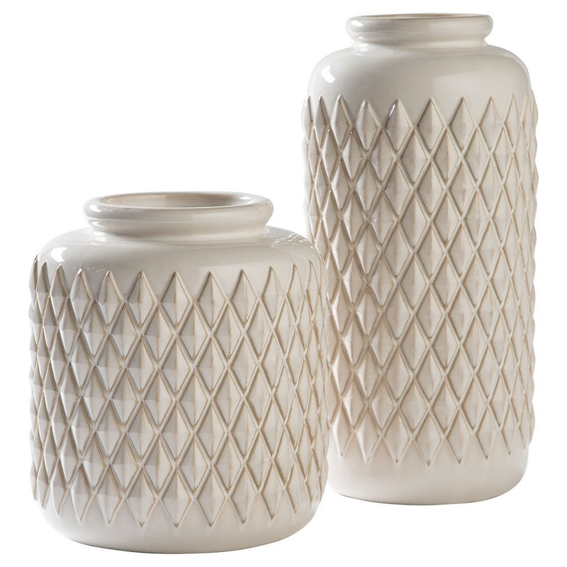 Edwinna - Cream - Vase Set (2/cn)-Washburn's Home Furnishings