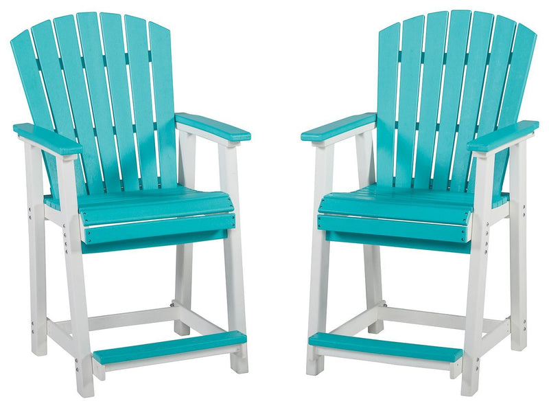 Eisely - Turquoise / White - Barstool (2/cn)-Washburn's Home Furnishings