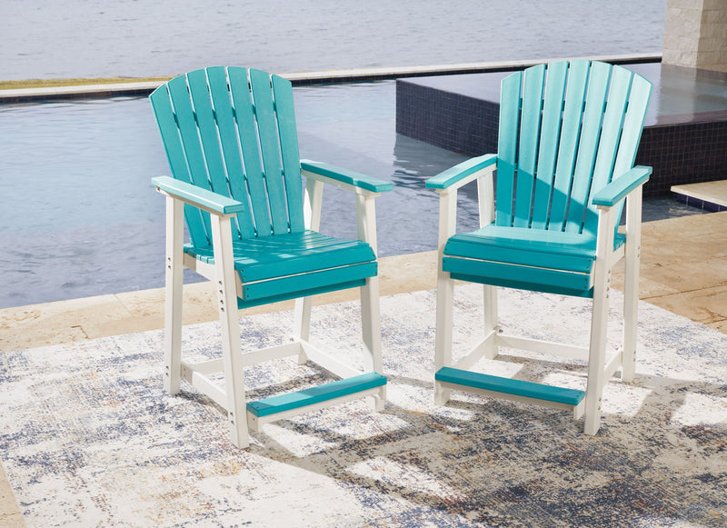 Eisely - Turquoise / White - Barstool (2/cn)-Washburn's Home Furnishings