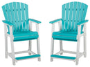 Eisely - Turquoise / White - Barstool (2/cn)-Washburn's Home Furnishings
