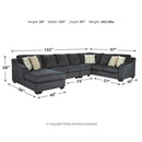 Eltmann - Slate - Left Arm Facing Chaise 4 Pc Sectional-Washburn's Home Furnishings