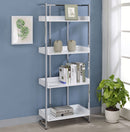 Ember 4-shelf Bookcase - White High Gloss-Washburn's Home Furnishings