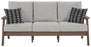 Emmeline - Brown/beige - Sofa With Cushion-Washburn's Home Furnishings