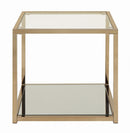 End Table With Mirror Shelf - Yellow-Washburn's Home Furnishings