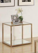 End Table With Mirror Shelf - Yellow-Washburn's Home Furnishings