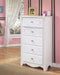 Exquisite - White - Five Drawer Chest-Washburn's Home Furnishings