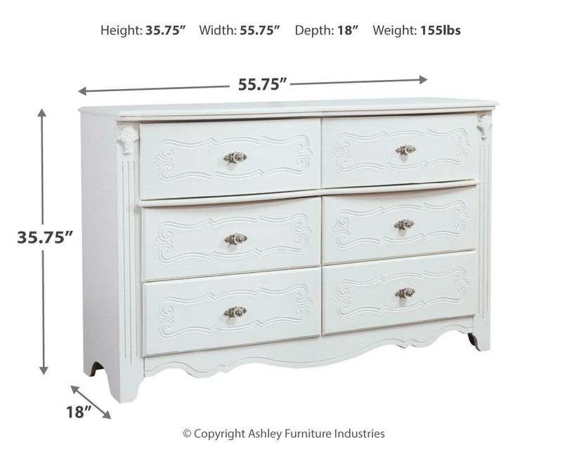 Exquisite - White - Six Drawer Dresser-Washburn's Home Furnishings