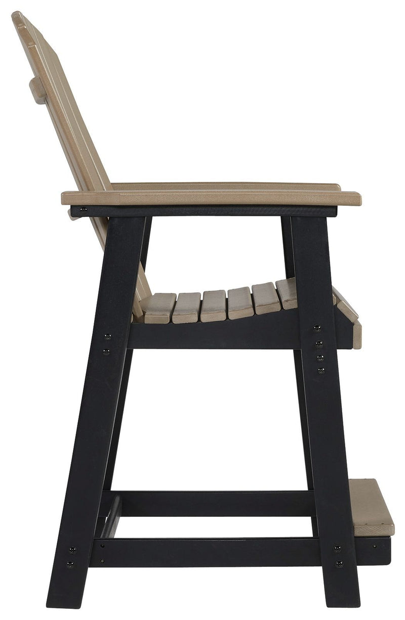 Fairen Trail - Black/driftwood - Barstool (2/cn)-Washburn's Home Furnishings