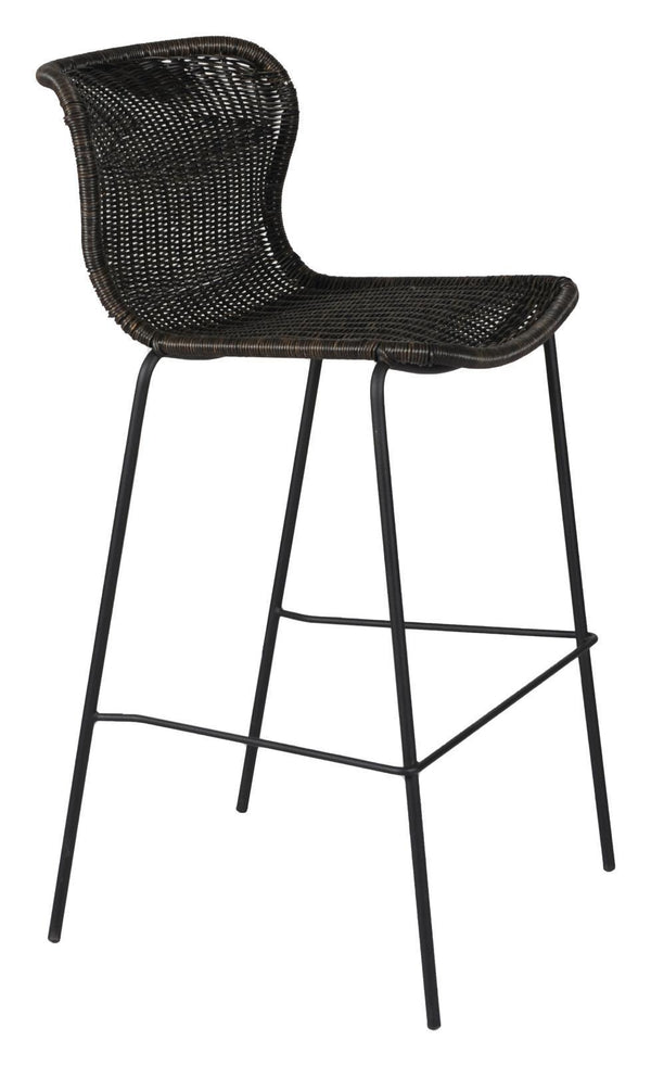 Faux Rattan Bar Stool - Brown-Washburn's Home Furnishings