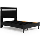 Finch - Black/brown - Full Panel Platform Bed-Washburn's Home Furnishings