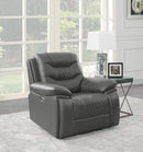 Flamenco - Tufted Upholstered Power Recliner - Gray-Washburn's Home Furnishings