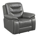 Flamenco - Tufted Upholstered Power Recliner - Gray-Washburn's Home Furnishings