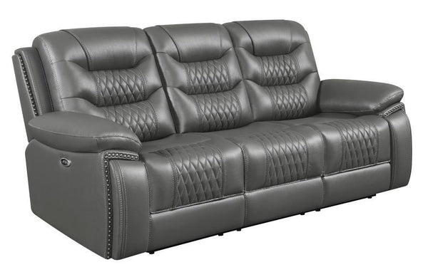 Flamenco - Tufted Upholstered Power Sofa - Charcoal-Washburn's Home Furnishings