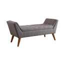 Flared Arm Bench - Gray-Washburn's Home Furnishings