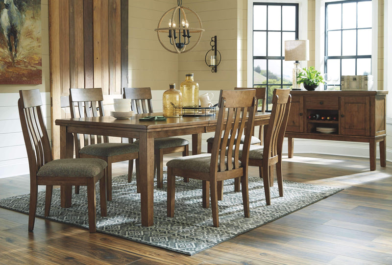 Flaybern - Brown - Rect Drm Butterfly Ext Table-Washburn's Home Furnishings