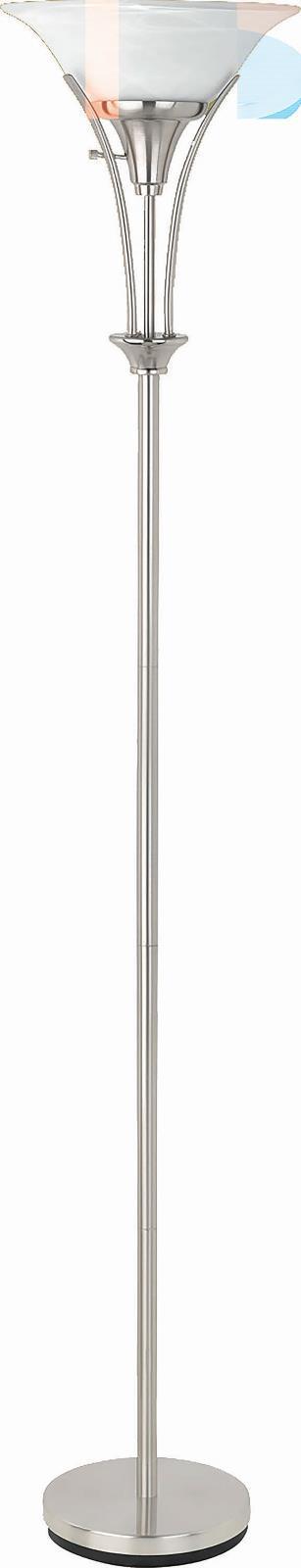 Floor Lamp With Frosted Ribbed Shade - Pearl Silver-Washburn's Home Furnishings