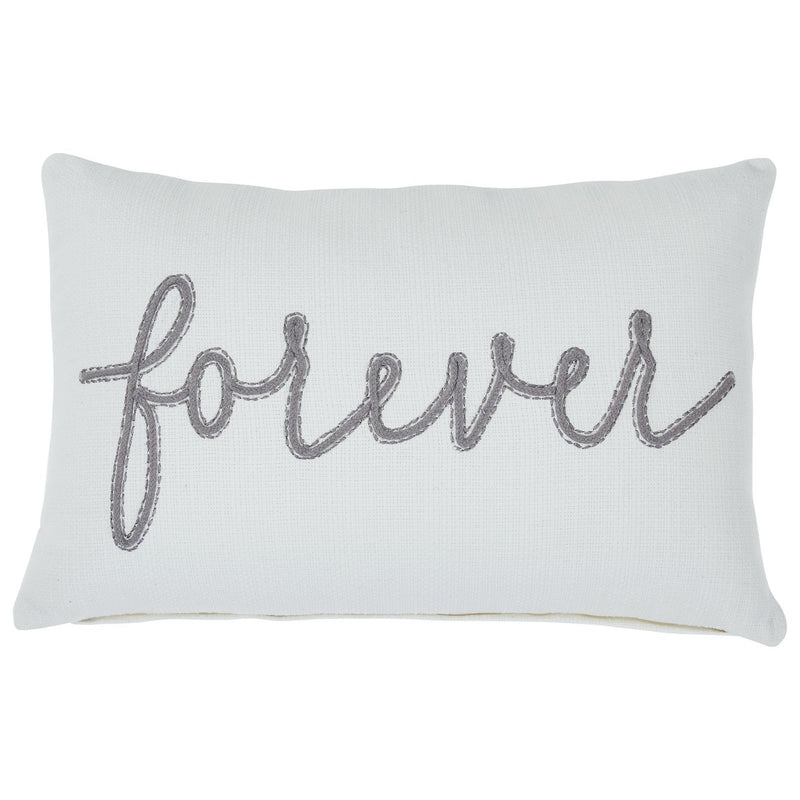 Forever - White/gray - Pillow (4/cs)-Washburn's Home Furnishings