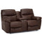 Franklin Cabot Reclining Console Loveseat in Chief Brown-Washburn's Home Furnishings