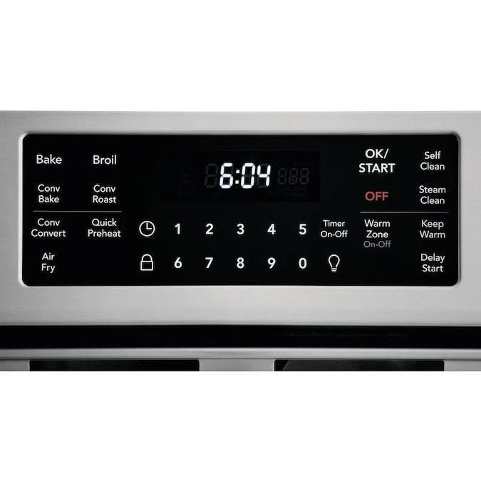 Frigidaire 30" 5.4cf Front Control Electric Range with Air Fry in Stainless Steel-Washburn's Home Furnishings