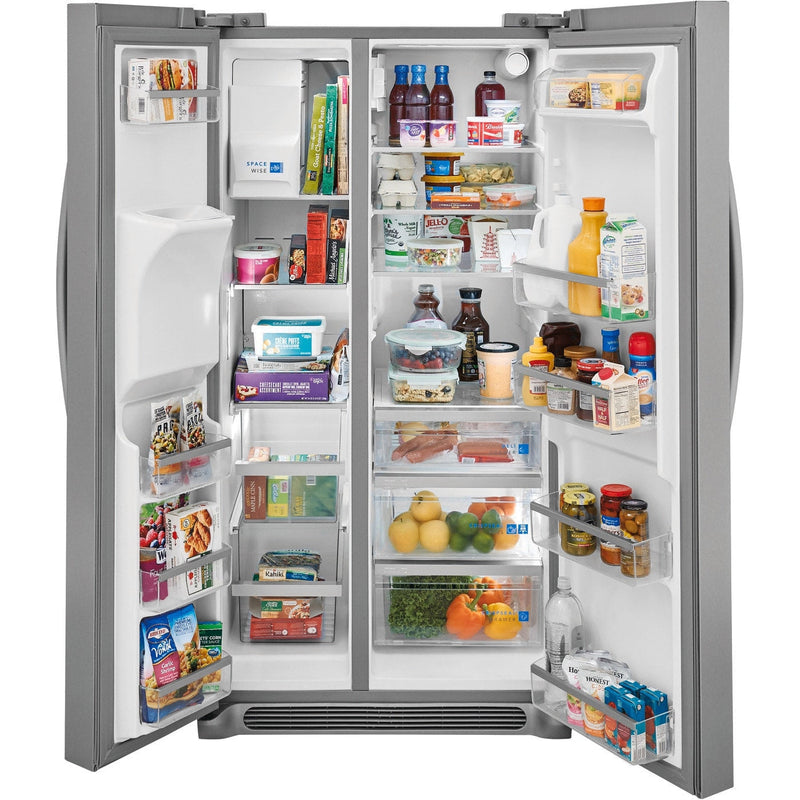 Frigidaire Gallery 25.6-cu ft Side-by-Side Refrigerator with Ice Maker (Smudge-proof Stainless Steel)-Washburn's Home Furnishings
