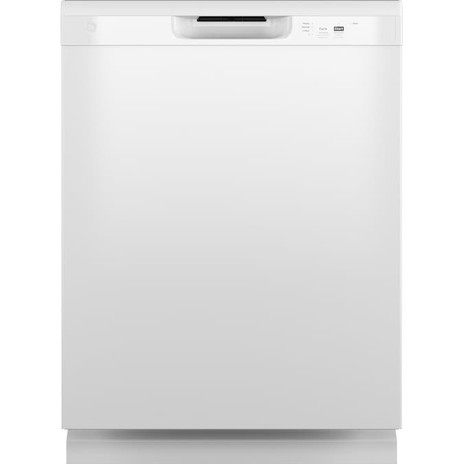 GE 24 inch Dishwasher W/Front Controls in White-Washburn's Home Furnishings